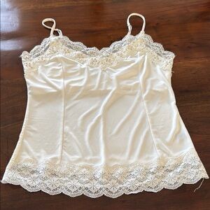 Elegant Cream Lace Trim Camisole